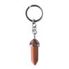 Charm Natural Stone Colorful Tapered Silver Color Female Fashion Keychain Boho Jewelry Car