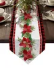 Natale poinsettia fiore pino cono reticolo tavola corridori decorazioni da sposa decorazioni da tavolo decorazioni natalizie per la tovaglia di casa 211117