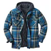 BOLUBAO Autumn Winter Casual Jacket Men High Quality Thick Plaid Print European American Coat Loose Hooded Male Sale 211217