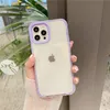 3 in 1 Camera Protective Candy Color phone Cases Clear Shockproof Bumper Drop Resistance transparent Cover For iPhone 13 12 Mini 11 Pro Max XR XS X 8 7 Plus