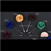 Broches Broches Drop Delivery 2021 Classique Hommes Fleur Broche Broches Mode Imité Soie Tissu Boutonnière Bâton Épinglette Pour Costume Fête Wedd