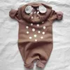 Jul baby kläder hjort född romper kostym pojkar jumpsuit höst spädbarn bomullsflickor huva 02y 2111015148604