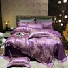 Bedding Sets Drop Wedding Duvet Cover Set Golden Jacquard Flat Sheet Pillowcase 4pcs European Luxury Cameo