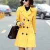 Women's Jackets Women's Winter Coat Women Korean Wool Autumn Female Plus Size Double Breasted Solid Color Slim Casual Long Coats 36