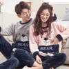 Men's Sleepwear Men's Winter Couple Man Pajamas Set Women Pyjama Suits Flannel Home Clothes Warm Pijama Hombre Conjuntos De Ensembles