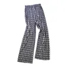 Summer Women Fashion Pleated Houndstooth High Waist Wide Leg Pants Loose Elastic Casual Trousers Free 210527