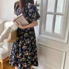 Casual Dresses Alien Kitty 2021 Plus Size OL Florals Chic V-Neck Loose Dress Printed A-Line Slim Party Wedding Vintage Robe Femme Prom