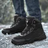 Bottes grande taille hommes mode travail sécurité hiver coton rembourré chaussures chaud peluche fourrure cheville neige sécurité 2021