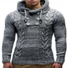 メンズセーターセーター2022ヨーロッパとアメリカンニットジャケットフォール/ウィンタープラスサイズのタートルネックフード付き男性