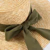 Chapeaux à bord large largeur de blé de blé de blé Boater chapeau femme Sun plage panama pour Lady Bowknot Ribbon Holidreros de Sol Fedora Elob22