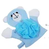 Serviette de bain pour bébé Gants de bain pour bébé avec fleurs Dessin animé Bain Gants double face Enfants Brosse de douche Fleur EWE7419