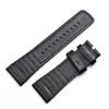 Rolleamy 28mm Waterdichte Siliconen Rubber Vervanging Polshorloge Band Strap Riem met Silver Black Clazing voor zeven vrijdag H0915