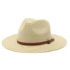 Dames Heren Zomer Hoed Stro Sun Hoeden Voor Vrouwen Mannen Breed Brim Cap Jazz Panama Caps Woman Man Outdoor Travel Sunhat Beach Sunhats Groothandel