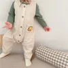Wiosna Jesień Baby Bez Rękawów Romper Cartoon Lion Kombinezony Dla Chłopców Toddler Dziewczyny Ubrania Niemowląt Bawełniany Kombinezon Odzież 210413