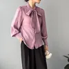 Office Lady Bow Damkläder Mode Camisas Mujer Spring Style Loose Blusas Feminina Vero Casual Toppar Blusar Skjortor