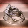 Real S925 Sterling Silver 2 carati Anello moissanita naturale per donne Hip-Hop Men Anillo de Silver 925 Eviti di gioielli de Bizuteria254E