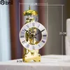 Nordic Mechanical Antique Table Clock Metal Gear Gold Fine Copper Time Telling Seat Decorations for Home Office Decoration 50 211112