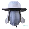 Activité de plein air cyclisme chapeau de soleil chapeau de pêche unisexe chapeau de protection solaire à large bord avec rabat de cou amovible couvre-visage ZZA966