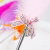 Party Favor European style Retro Feather Ball Pen Student Prize Gift Feathers Pens Novel Ballpoint quill Back to School Stationery T9I001238