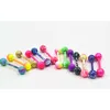 100st kroppsmycken Piercing Tongue Ring Skivstång Nippel Bar 14G 1 6mmx16mmx6mm Mix Nice Colors Christmas Gift3770431