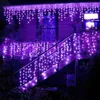 Водонепроницаемые рождественские огни 5M Drop 0,4-0,6 м Открытый сосульки Струнные светильники для сада Молл Earse Balcony Забор Дом Украшение Дома D2.0