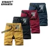 Summer Solid Couleur Mode Coton Casual Brees Cargo Hommes Shorts Respirant Séchage Rapide Multi Poche Hip Hop Court 210716