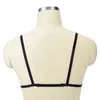 Sexy Body Harness Gürtel verstellbare schwarze Spitze Bralette elastische offene Brust Käfig BH 90er Jahre Fetisch tragen Crop Top Bodysuit O0546