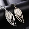 Long Necklaces Pendants Vintage Silver Chain Crystal Opal Leaf Maxi Necklace Fashion Jewelry For Women