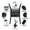 Car Organizer Seat Storage Block Elastic Net Pocket Pet Kids Cargo Tissue Purse Holder Universal Double-layer Bag