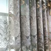 European Luxury Gray Curtains for Living Dining Room Bedroom Fabric Chenille Embroidery Valance Curtain Fabric Custom 210712