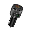 Transmisor FM Bluetooth para coche C57 Adaptador inalámbrico de radio para coche con QC 3.0 Carga rápida Llamada manos libres Kit de cargador de coche Dual