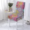 Fashionable Boho Mandala Flower Stretch Dining Chair Cover Elastic Universal Size Sittäcke för Bröllop Bankett El Decor