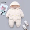 Newborn Jumpsuit Clothes 2021 New Toddler Swan Cartoon Romper Thicken Warm Cute Baby Down Coat for Girl Infant Clothes 0-24Month H0909