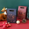 StoBag 10pcs Merry Christmas Protable Paper Bags For Party Handmade Gift Packaging Cookies Chocolate Child Favor Storage Bag 210602