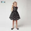 Flor laço meninas princesa vestido verão sem mangas crianças casamento vestidos de festa de aniversário para menina criança adolescentes crianças traje q0716