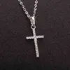 Fashion Female Cross Pendants dropshipping Gold Black Color Crystal Jesus Cross Pendant Necklace Jewelry For Men/Women Wholesale G1206