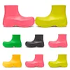 Chelsea boots womens Candy solid colors pink black Pistachio Frost yellow red platform Martin Ankle Boot round toes waterproof