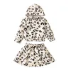 kids Clothing Sets girls outfits Children Leopard Hooded Tops+skirts 2pcs/set Summer Spring Autumn fashion baby Clothes