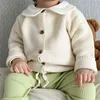 Born Sweater Cardigan Bebê Malha Roupas Infantil Crianças Meninas Meninos Malhas 3 Cores Camisolas Bebê Primavera Chegada 211106