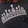 Kopfbedeckungen, glänzende Tiaras und Kronen, Braut, großer hohler Kristall, Hochzeitskrone, Königin, König, Haarschmuck, Kopfschmuck