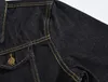 Partihandel Designer Denim Jackor Coats Män Vår Höst Daglig Casual Tide Märke Regular Black Mens Tooling Jacket Safari Style Trend Tops M