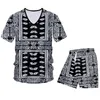 Mäns Tracksuits 3D Paisley Style Bandana Tryckta män Sommar Casual Tees och Shorts Suit For Women Holiday Hawaiian Shirt Tracksuit Drop