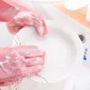 1対食器洗いクリーニング手袋魔法のシリコーンゴム皿洗濯グローブ家庭用スクラバーキッチンクリーンツールスクラブ5本の指