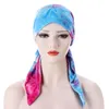 Fashion Women Elastic Inner Hijabs Hat Pastorale stijl Lady Hair Bands Moslim Turban Hats Caps Wrap Cap Beanie/Skull Oliv22