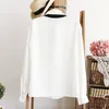 Mode Femme Élégant Noeud Papillon Blouses Blanches En Mousseline De Soie Peter Pan Col Chemise Décontractée Dames Blouse X0521