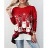 Blusa de camiseta feminina Mulheres Mulheres de Natal Retro Ladies Tshirt Camisas básicas macias Impressão vintage amigas simples femininas lisadas femininas femininas femininas