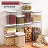 Storage Bottles & Jars Square Jar Practical Cupboard Sealing Can Plastic Stackable Pantry Organization