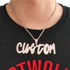 Custom Name Letter Zircon Pendant Necklace 100% Micro Pave CZ Hip Hop Iced Out Tennis Chain Jewelry Dropshipping X0509