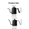 600ml Stainless Steel Coffee Pot Hand Long Mouth Thin Mouth Pot Commercial Gooseneck Drip Tea Pot Household Kitchen Accessories 210408