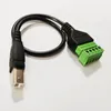 Connector Cables, USB 2.0 B Male Plug to 5pin / Way Kvinna Bolt Skruvskärmsterminaler Pluggbar typ adapterkabel ca 30 cm / 2pcs